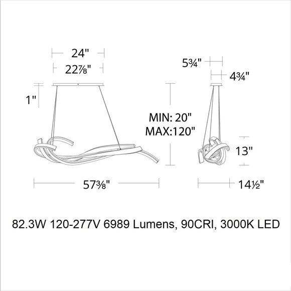 Tidal LED Linear Pendant Light