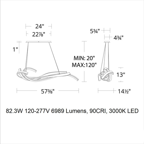 Tidal LED Linear Pendant Light