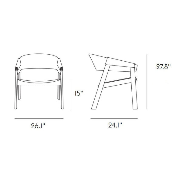 Black / Black Cover Lounge Chair with Leather - OPEN BOX