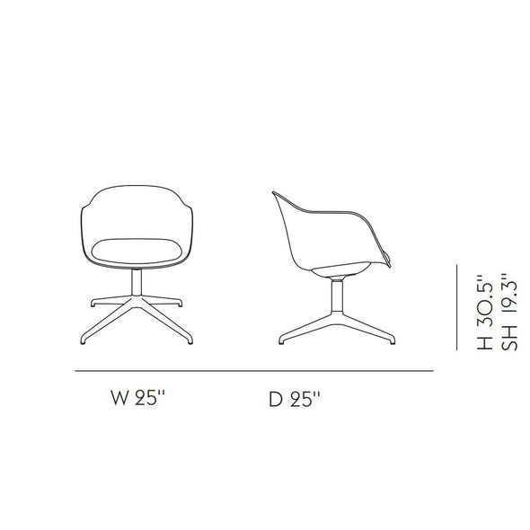 Fiber Conference Armchair with Swivel Base
