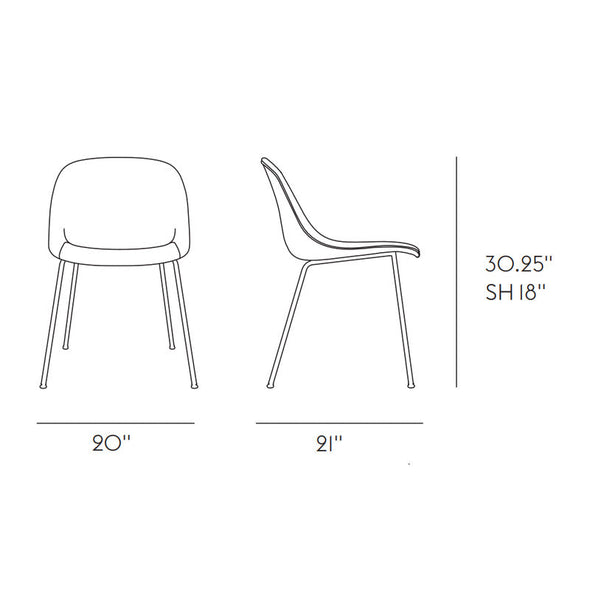 Recycled Plastic Fiber Side Chair - Tube Base