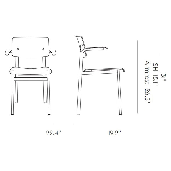 Loft Dining Chair with Armrest