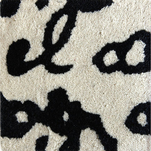 Black On White Manuscrit Rug