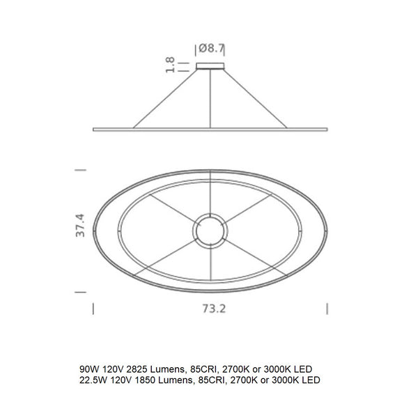 Ellisse Double Chandelier Pendant Light
