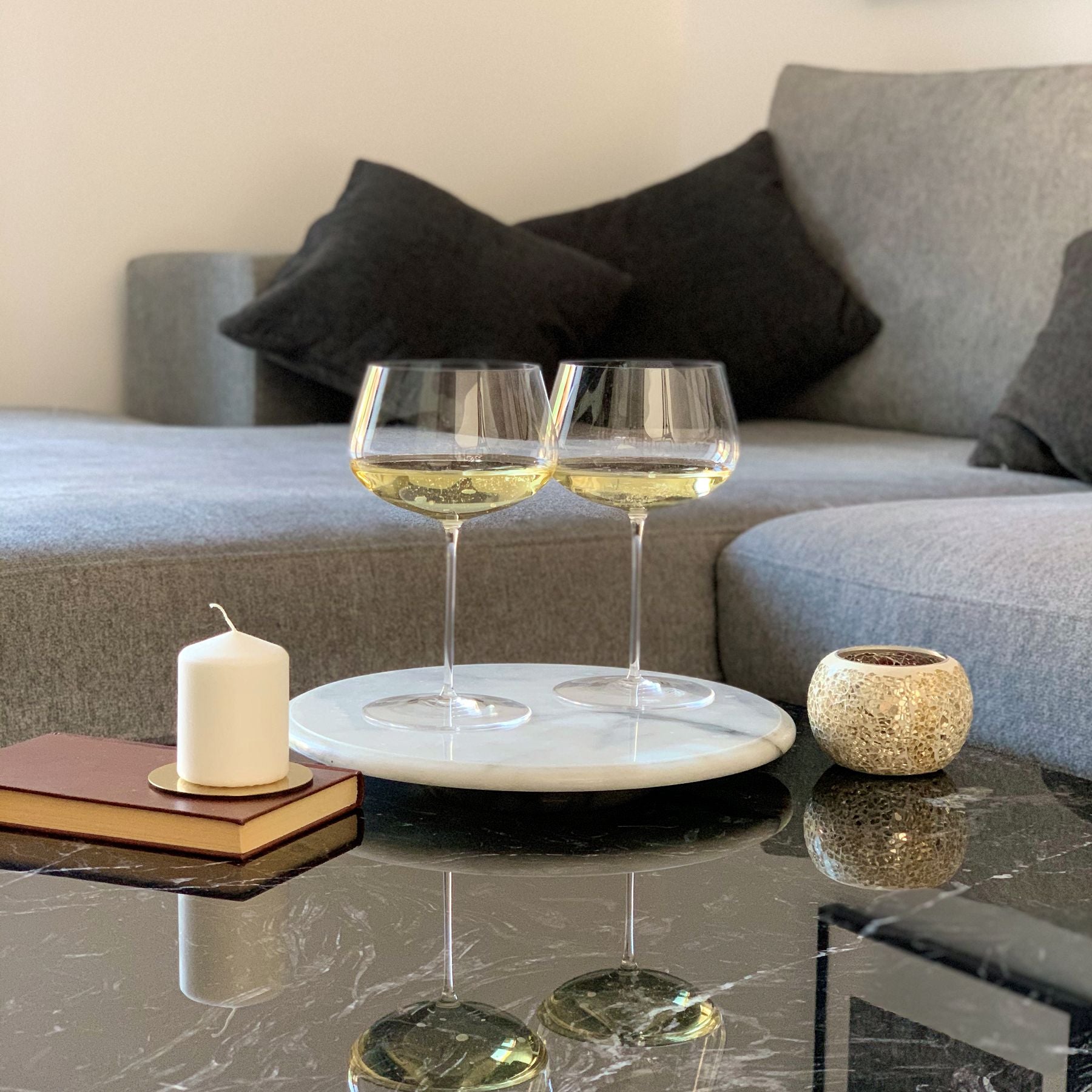 wine glass 2 set Kikkerland Stacking Wine Glass Black Set of 2