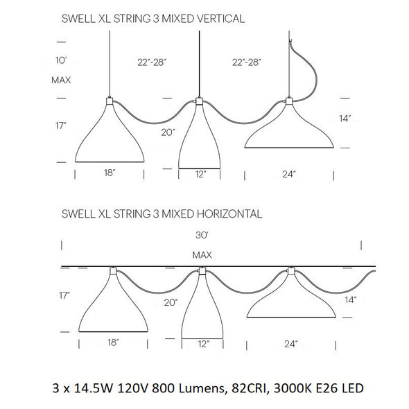 Swell String Linear Pendant Light