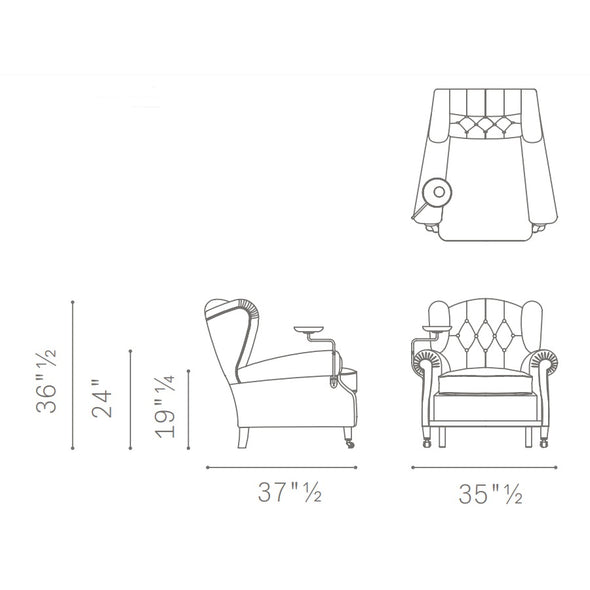 1919 Armchair with Cup Holder