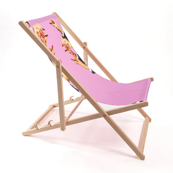 Toiletpaper Wooden Folding Indoor/Outdoor Deckchair