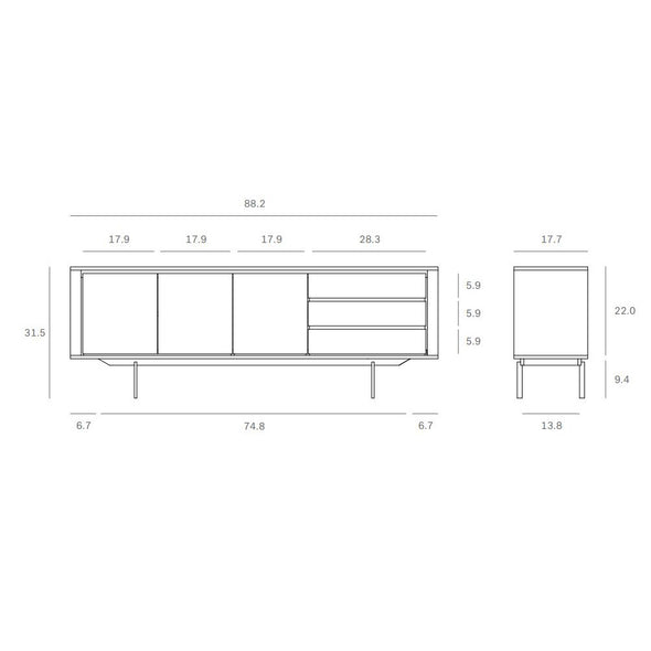 Shadow 3-Door 3-Drawer Sideboard