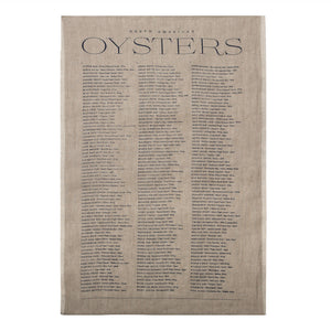 Oyster List Tea Towel (Set of 2)