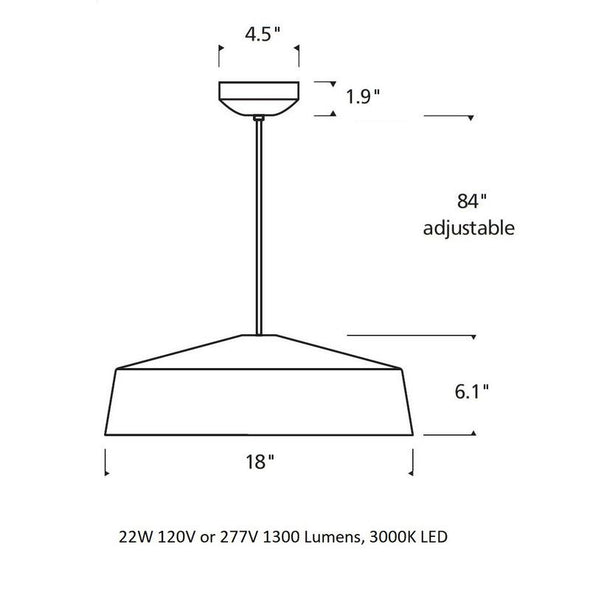 Masque Grande Line Voltage Pendant Light