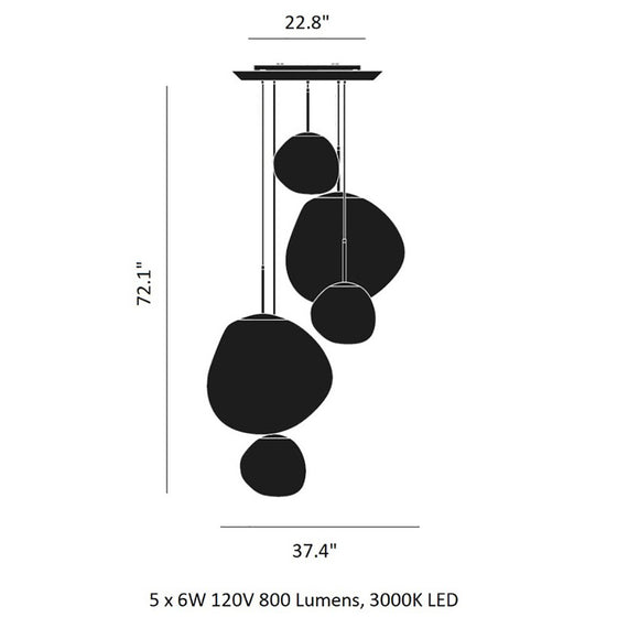 Melt LED Multi-Light Pendant Light