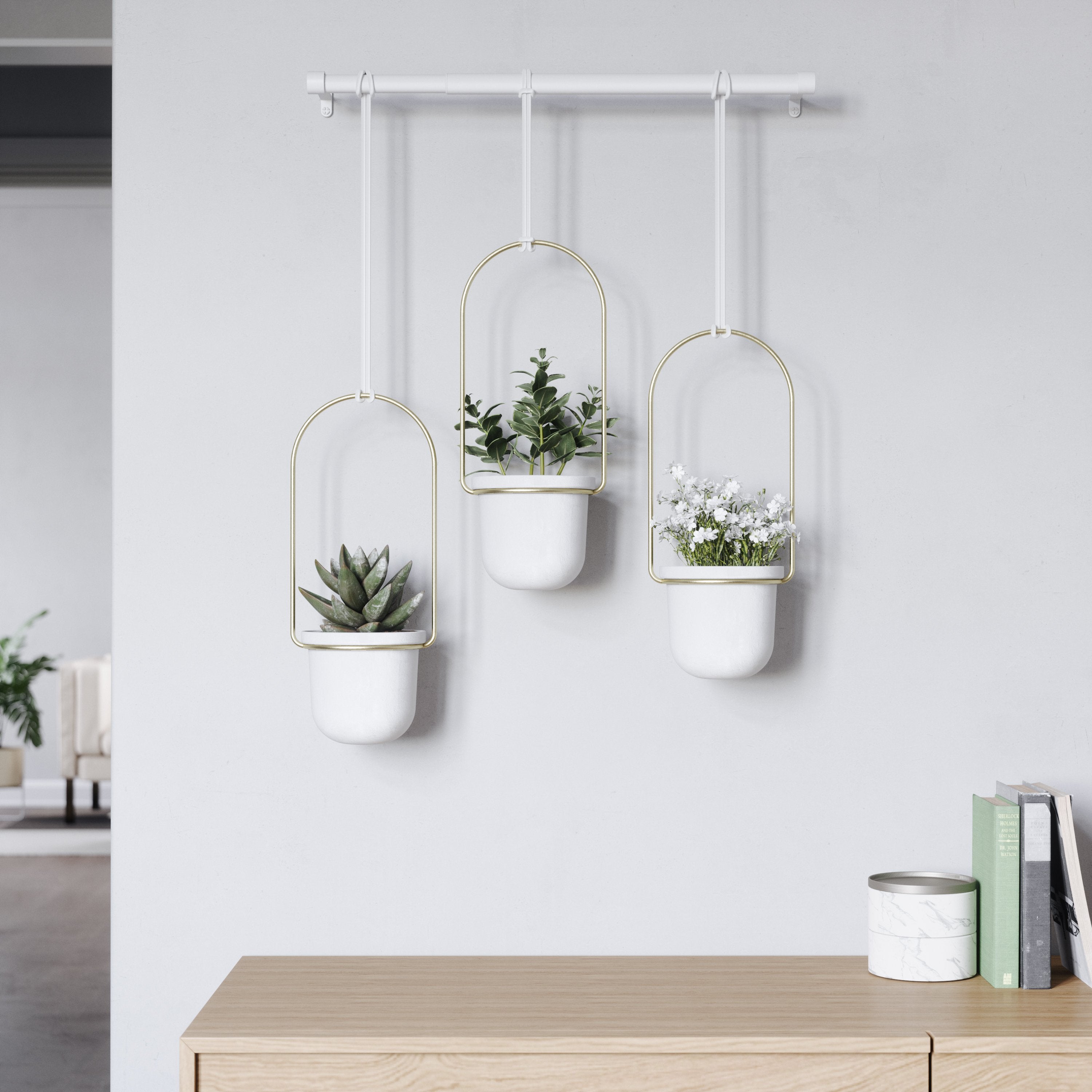 Shift Triflora Hanging Planters and Rod -