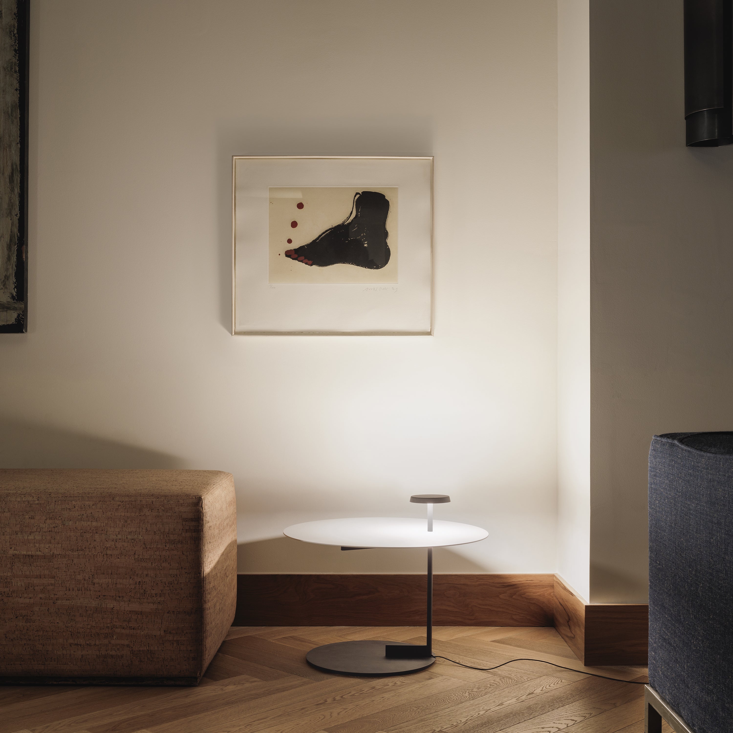Flat Side Table Single Floor Lamp