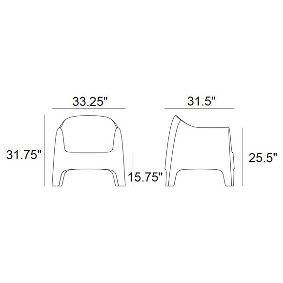 Solid Lounge Chair (Set of 2)