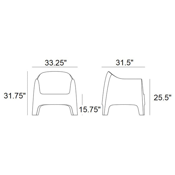 Solid Lounge Chair (Set of 2)