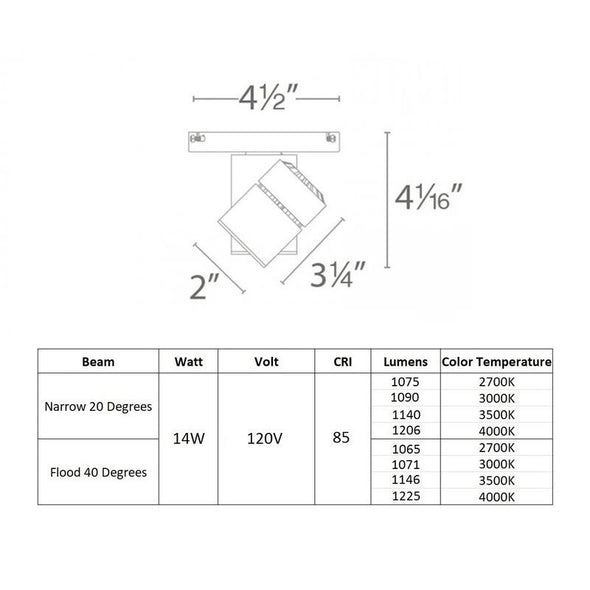 14W Exterminator II 85CRI Monopoint Luminaire