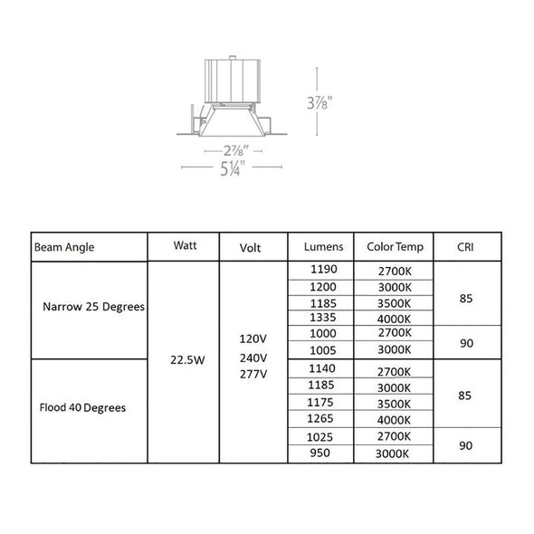 Aether 3.5IN Square Trimless Downlight Trim