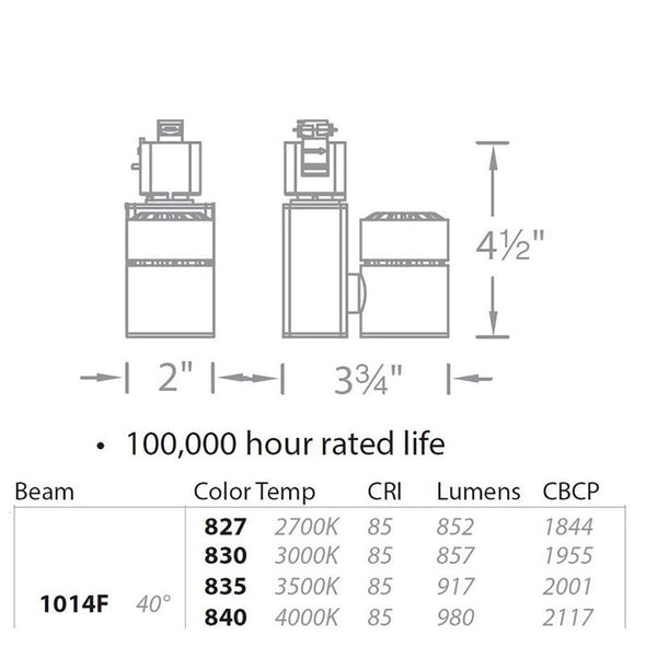 Exterminator II LED 14W 85CRI Track Head