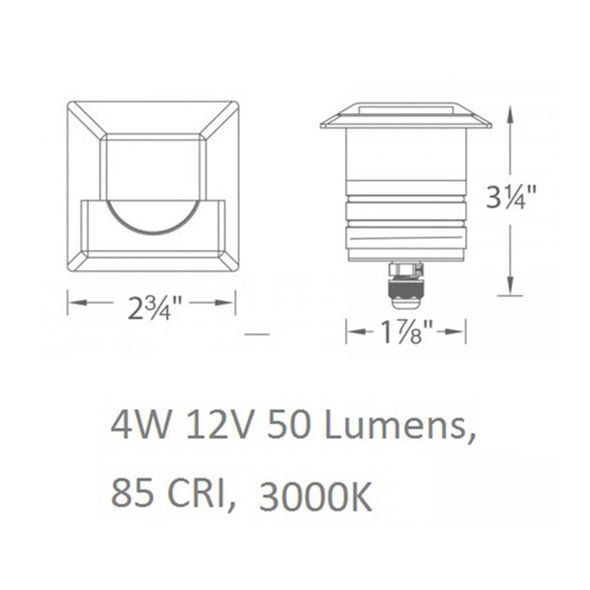 Low Voltage 2061 Square Step and Wall Light