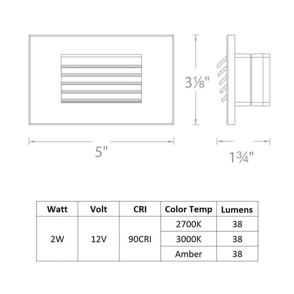 Low Voltage 4051 Horizontal Louvered Step and Wall Light