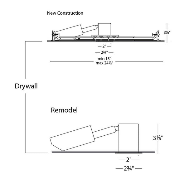 LEDme 1IN Square 0-20 Degree Adjustable Trim and Housing