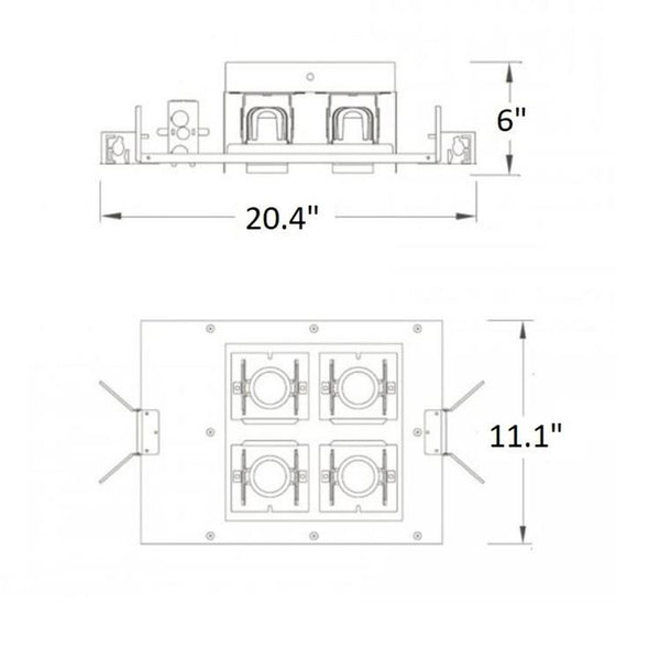 Precision Multiple Spots 2 x 2 Light Housing