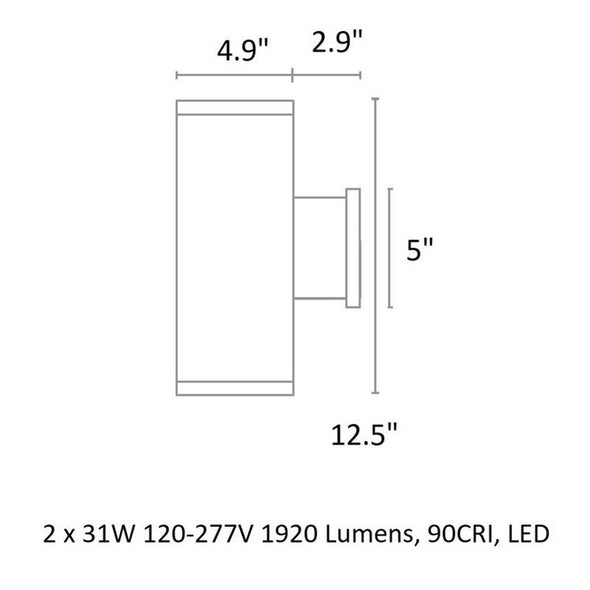 Tube Architectural Up / Down Wall Light