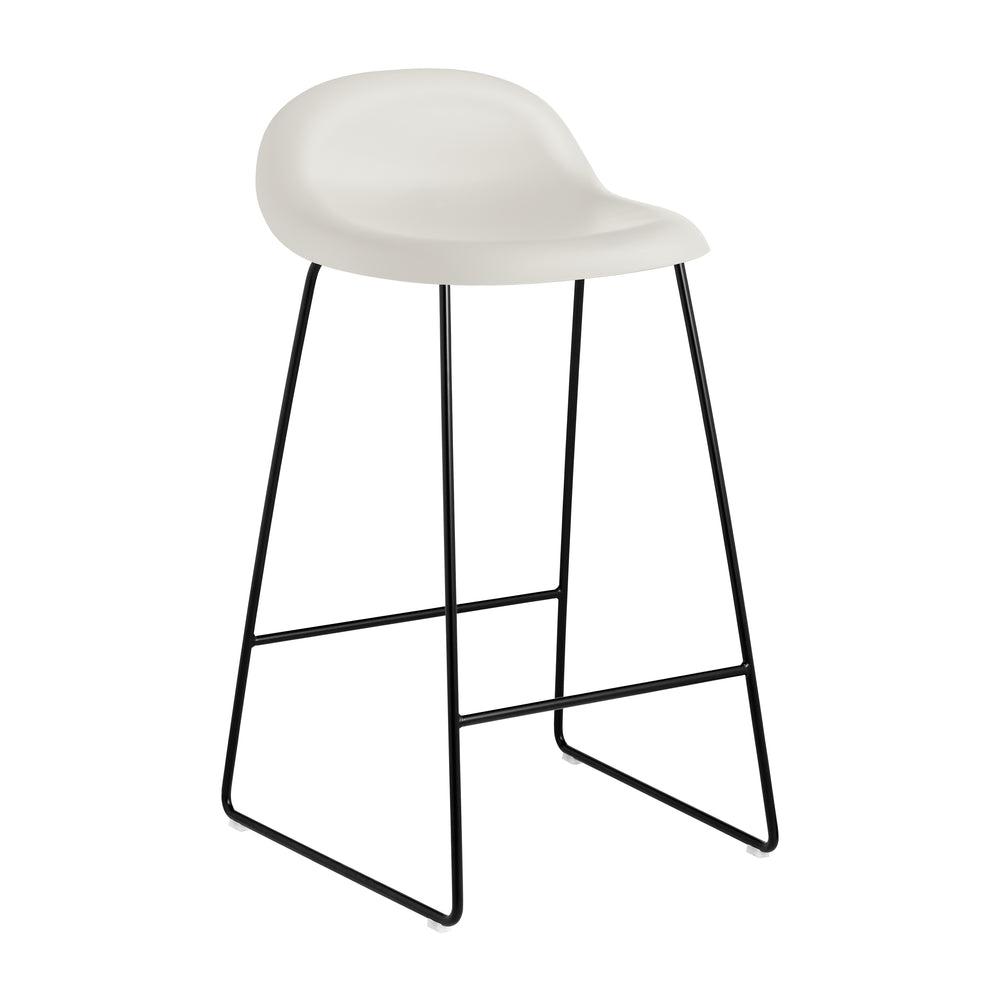 GUBI 3D Non Upholstered Bar and Counter Stool - Sledge Base