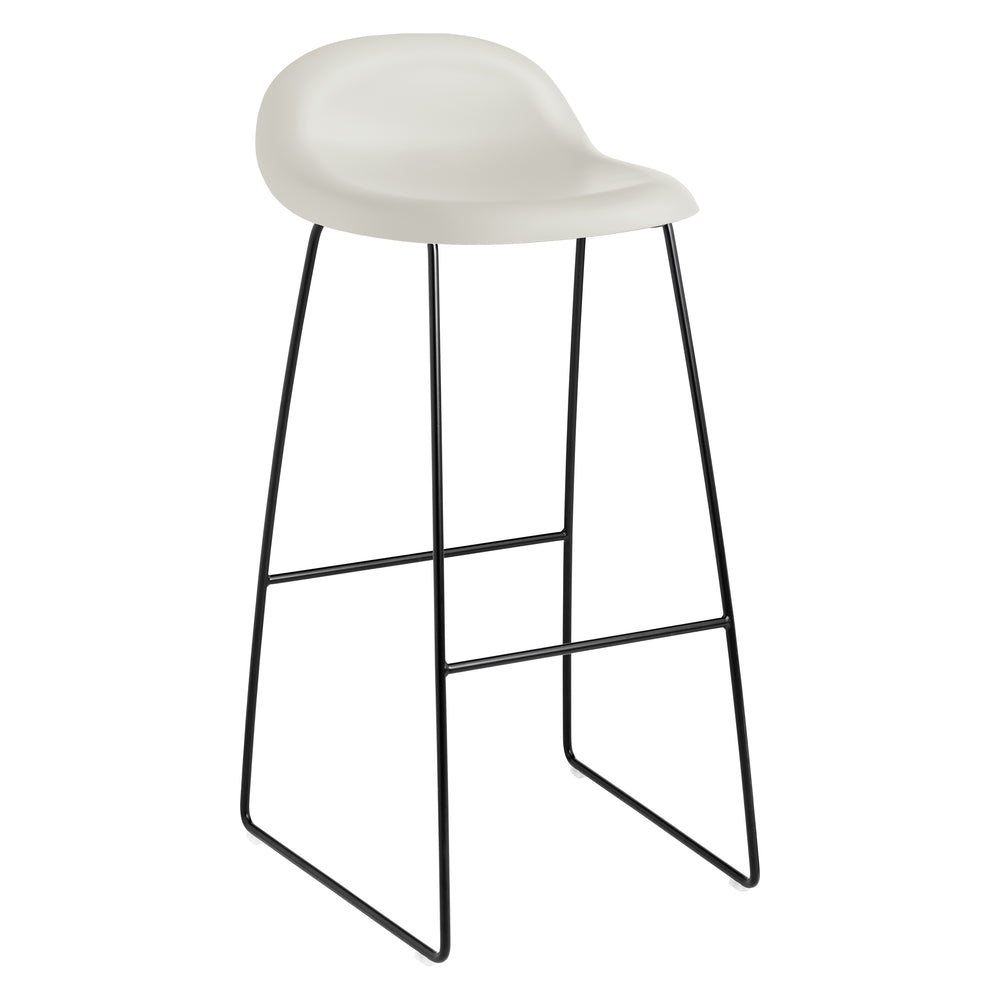 GUBI 3D Non Upholstered Bar and Counter Stool - Sledge Base