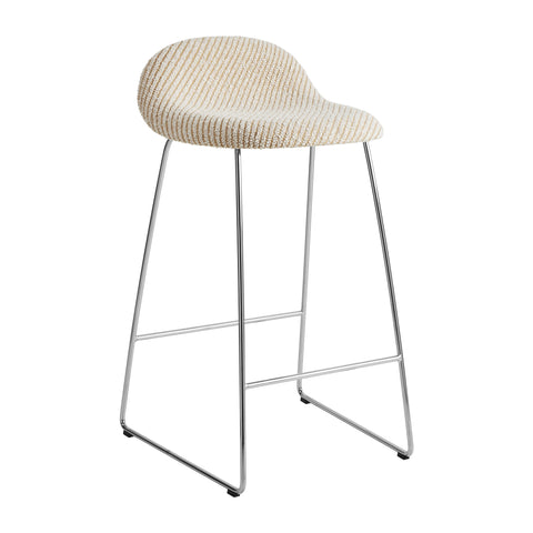 GUBI 3D Upholstered Bar and Counter Stool - Sledge Base