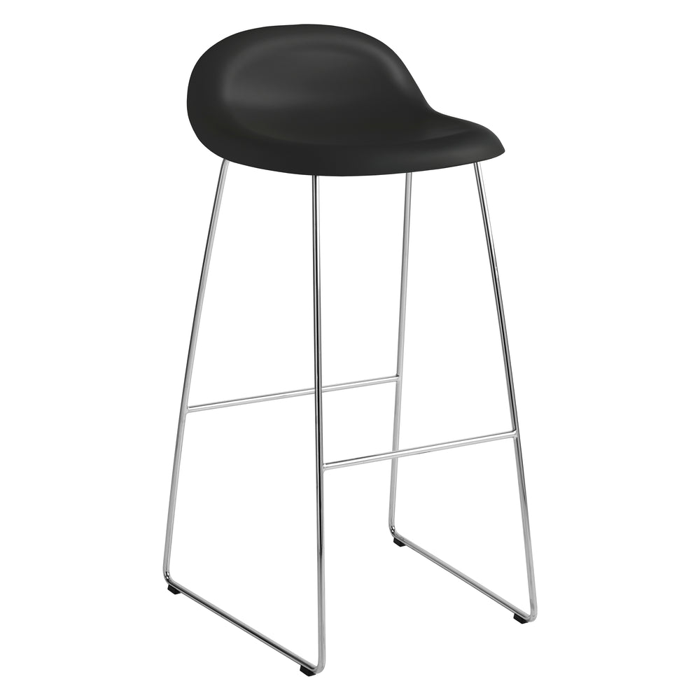 GUBI 3D Non Upholstered Bar and Counter Stool - Sledge Base