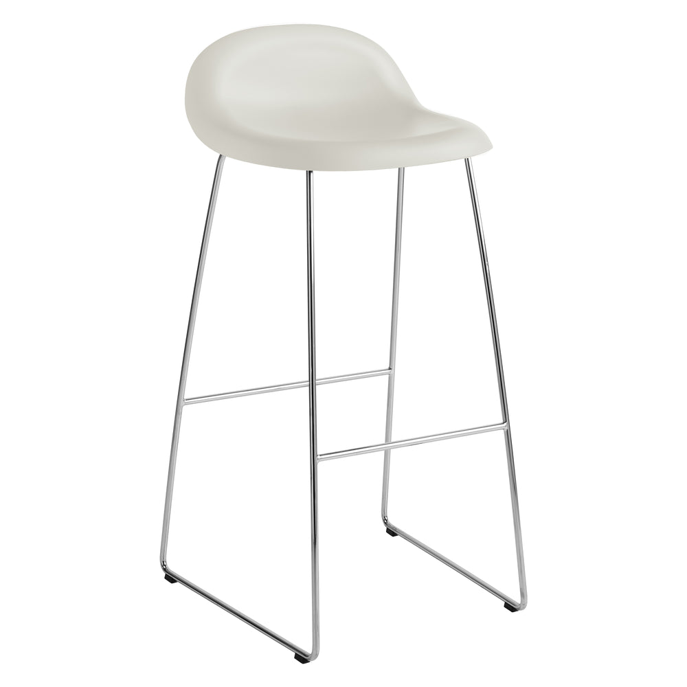 GUBI 3D Non Upholstered Bar and Counter Stool - Sledge Base