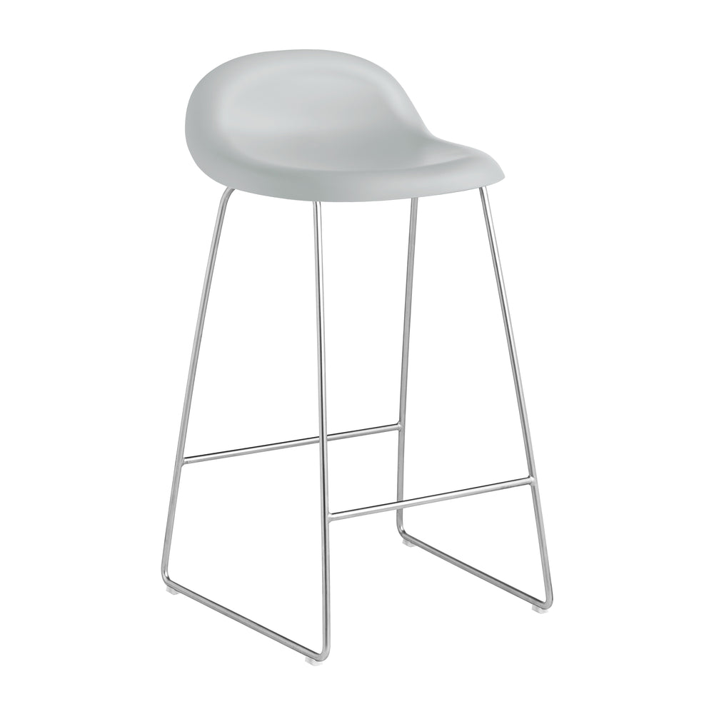 GUBI 3D Non Upholstered Bar and Counter Stool - Sledge Base