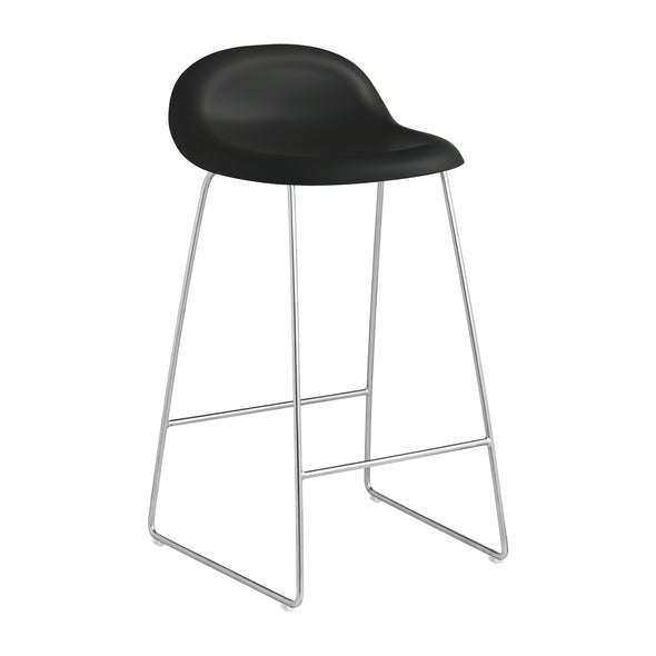 GUBI 3D Non Upholstered Bar and Counter Stool - Sledge Base
