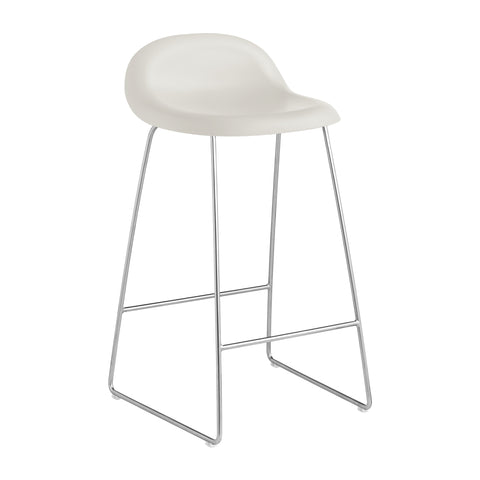 GUBI 3D Non Upholstered Bar and Counter Stool - Sledge Base