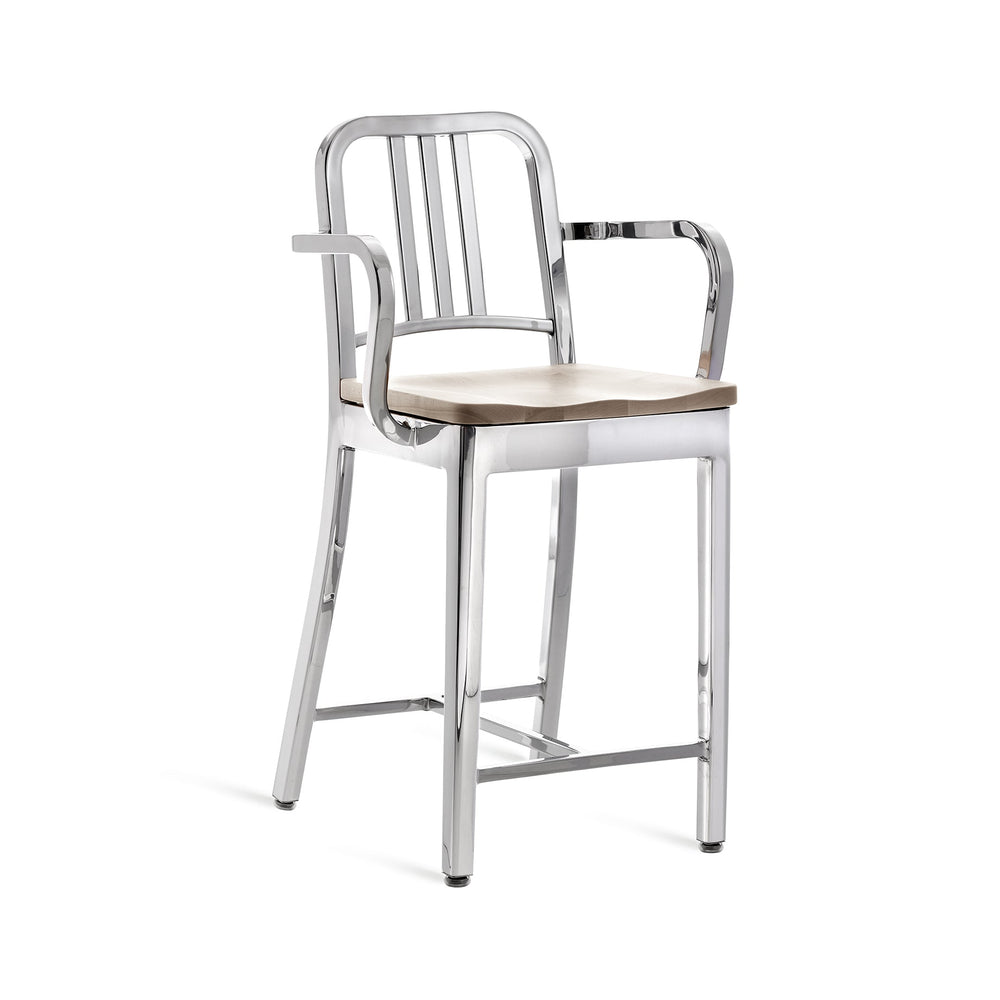 Navy Bar and Counter Stool with Arms