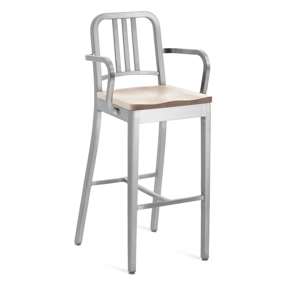 Navy Bar and Counter Stool with Arms