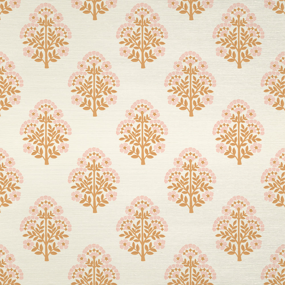 Block Floral Grasscloth Peel and Stick Wallpaper Sample Swatch
