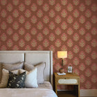 Block Floral Grasscloth Peel and Stick Wallpaper