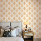 Block Floral Grasscloth Peel and Stick Wallpaper