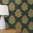 Block Floral Grasscloth Peel and Stick Wallpaper