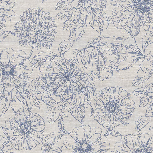Blooms Grasscloth Peel and Stick Wallpaper Sample Swatch