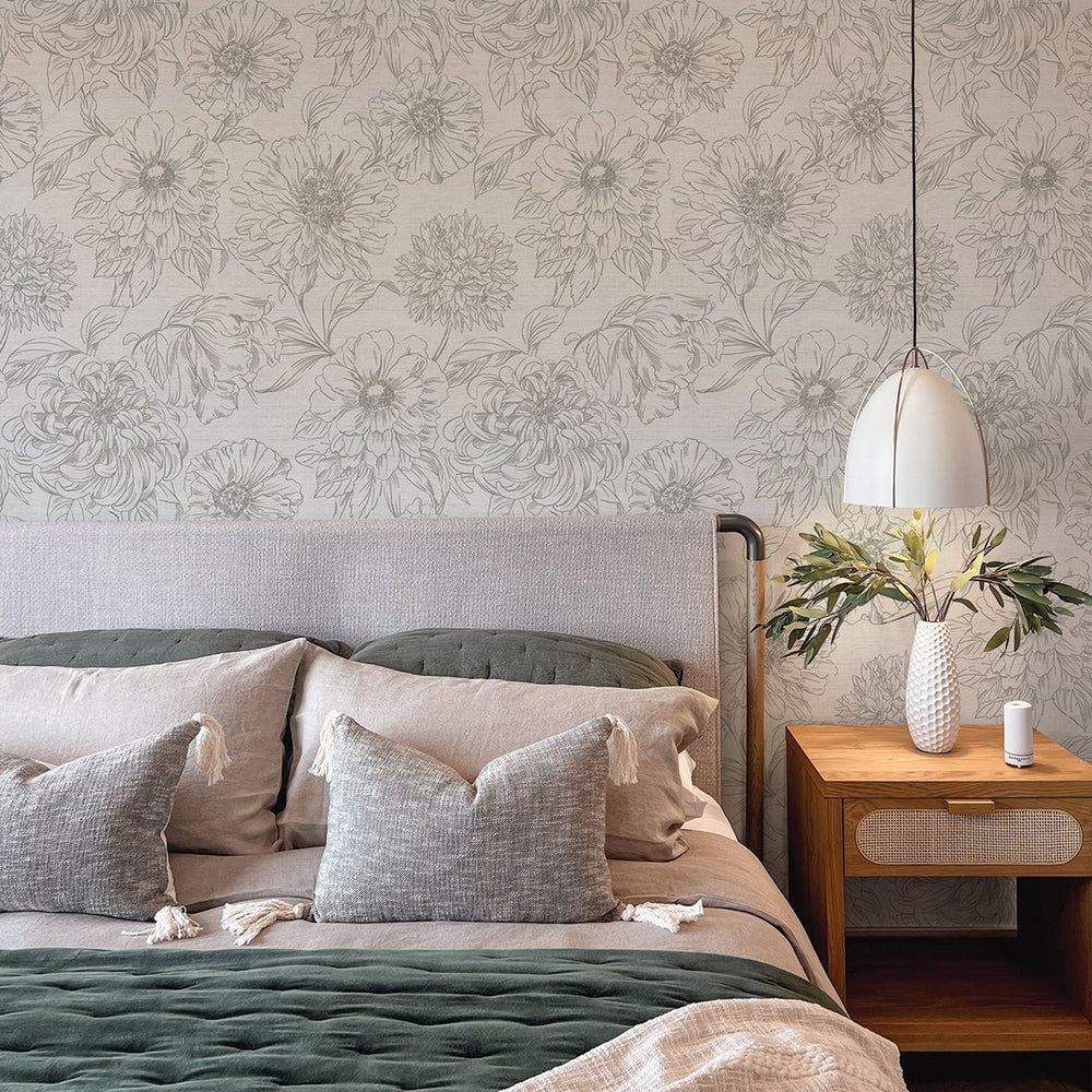 Blooms Grasscloth Peel and Stick Wallpaper