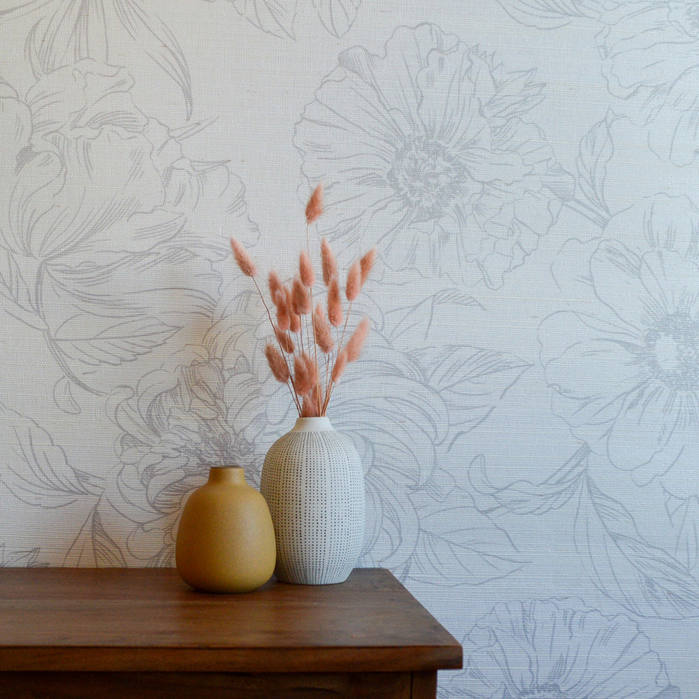Blooms Grasscloth Peel and Stick Wallpaper