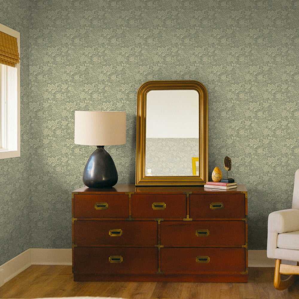 Botanical Grove Grasscloth Peel and Stick Wallpaper