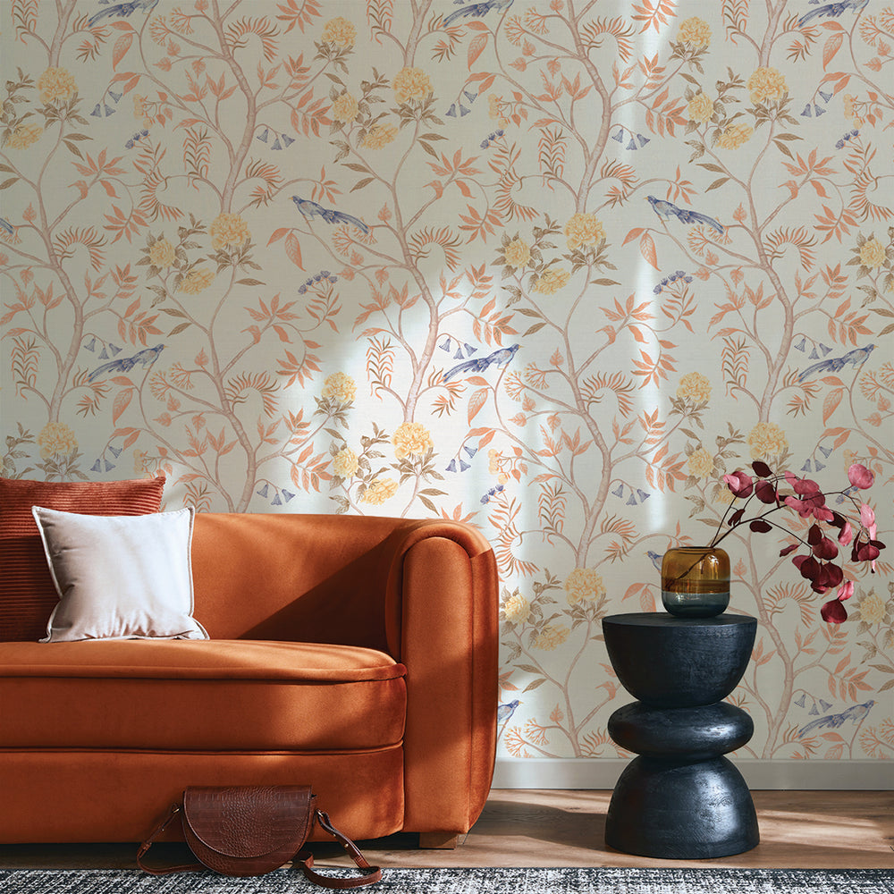 Chinoiserie Grasscloth Peel and Stick Wallpaper