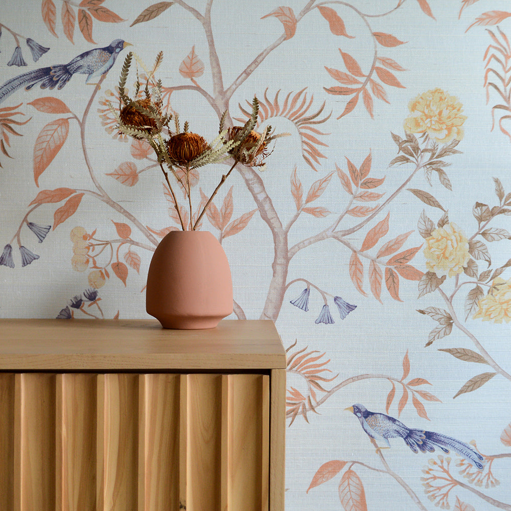 Chinoiserie Grasscloth Peel and Stick Wallpaper