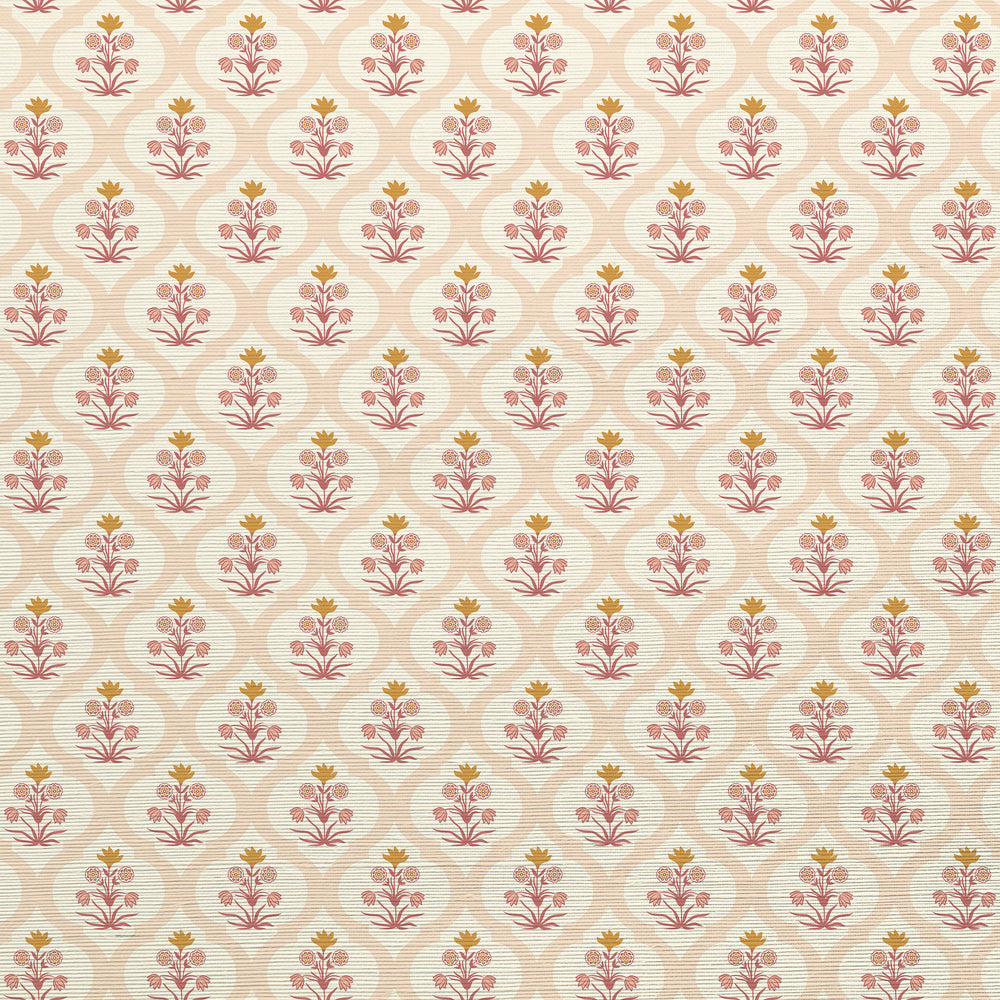 Ogee Garden Grasscloth Peel and Stick Wallpaper