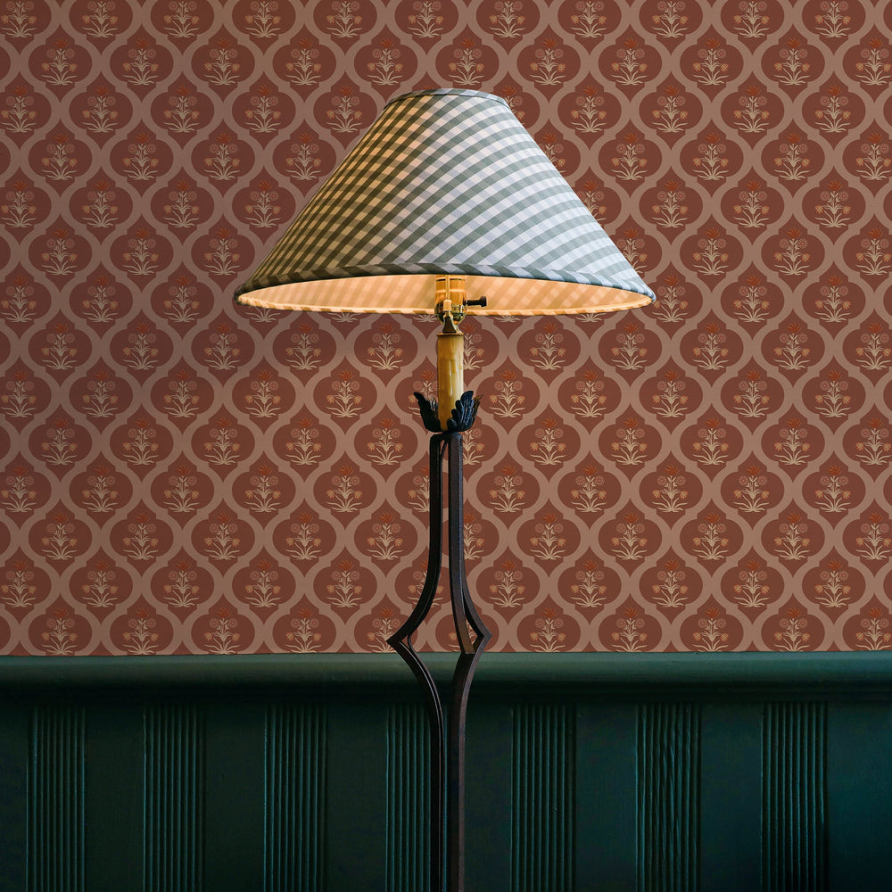 Ogee Garden Grasscloth Peel and Stick Wallpaper